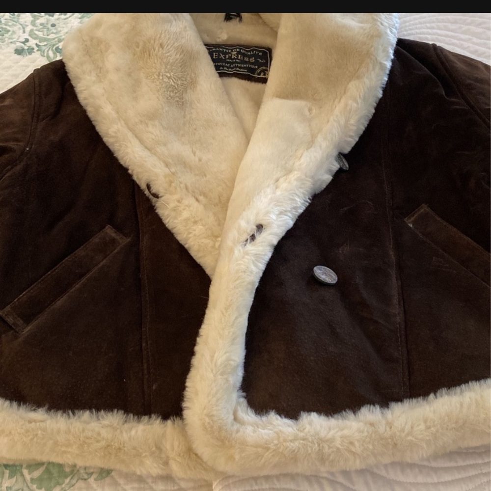 Brand new express brown suede jacket